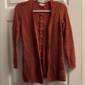 Maurices Terracotta Open-Knit Cardigano Xsmall